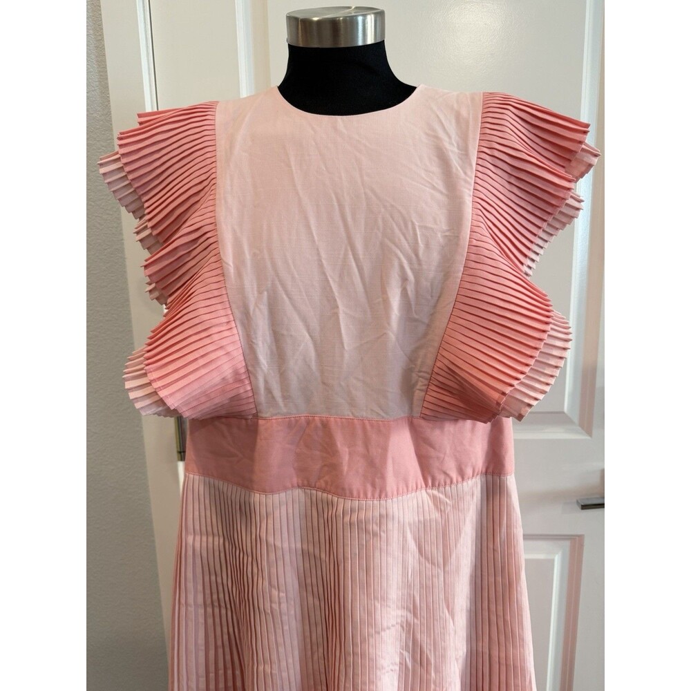 Emily Mccarthy Chloe Dress Rose Petal Pink Pleated Midi Women Size XL NWT - Picture 6 of 14